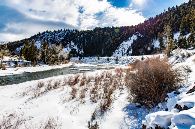 The Pumphouse Road Bridge crosses the Big Hole montana