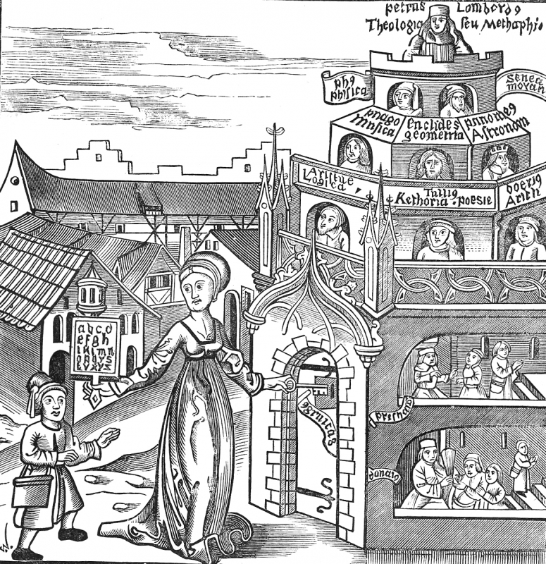 Tower Of Doctrine Medieval Illustration