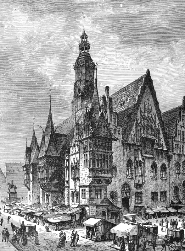 town hall germany historical engraving 021