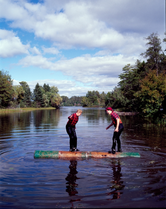 Two young lumberjacks