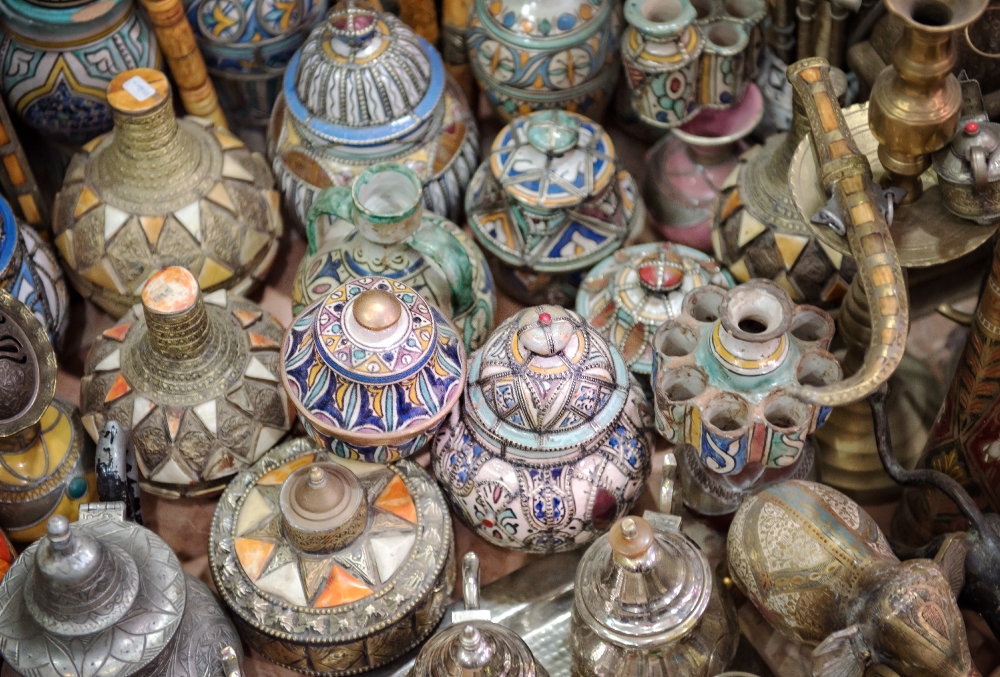 variety ceramic and metal vases found in souks marrakesh 5903E