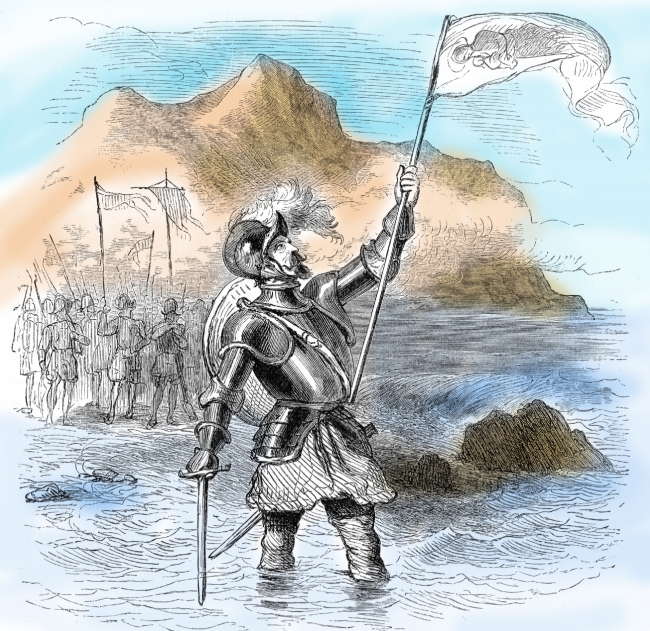 Vasco Nunez De Balboa Taking Possession of the Pacific Ocean
