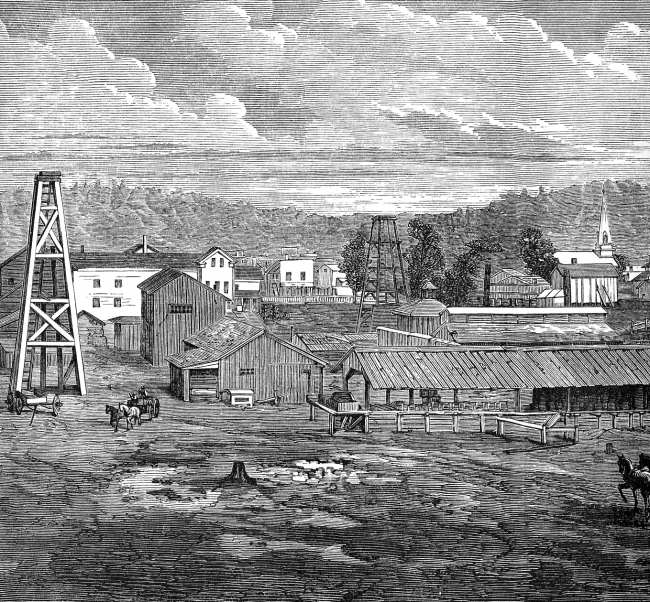 View In An Oil Region Historical Illustration