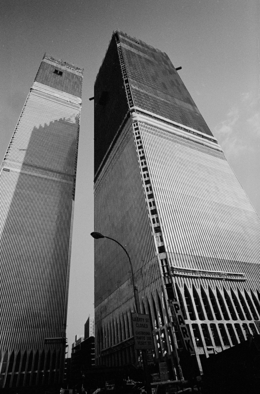 View of construction of the World Trade Center 1971
