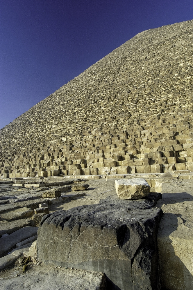 view of limestone blocks great pyramid giza cairo eygpt