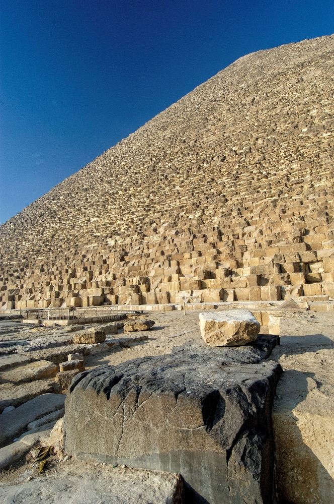 view of limestone blocks great pyramid giza cairo eygpt