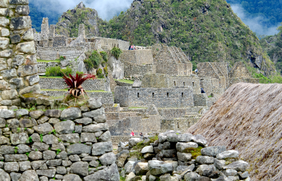 View of the ancient inca ruins Machu Picchu