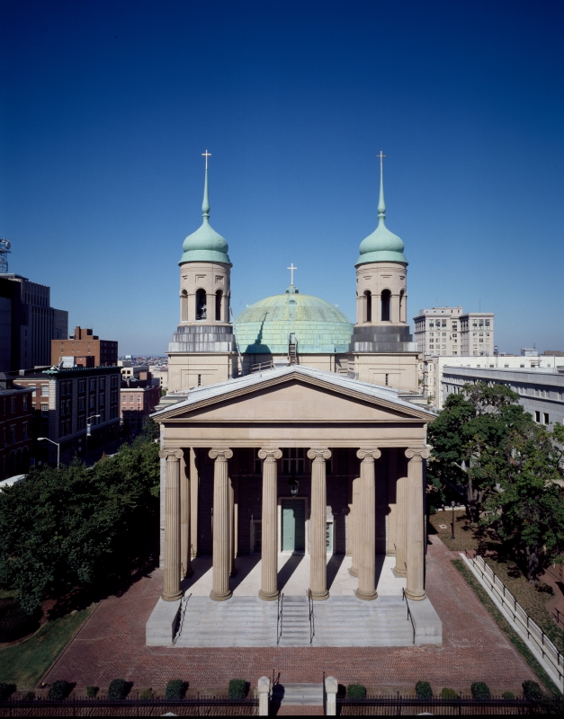View of the outside Baltimore Basilica