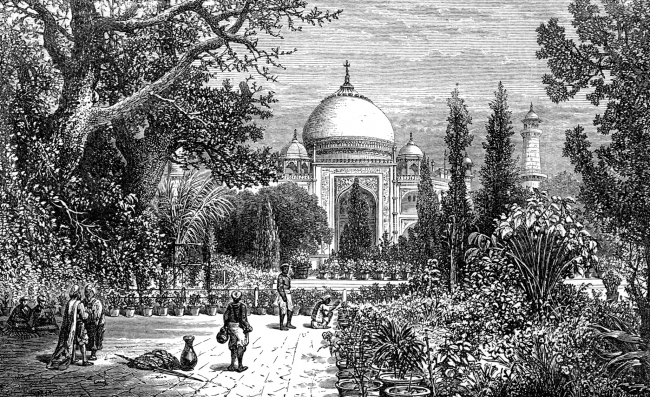 View of the Taj Mahal from the Garden Historical Illustration