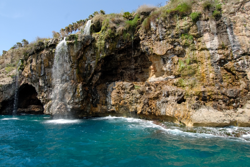 Water Fall Off Coast Of Anatalya Turkey