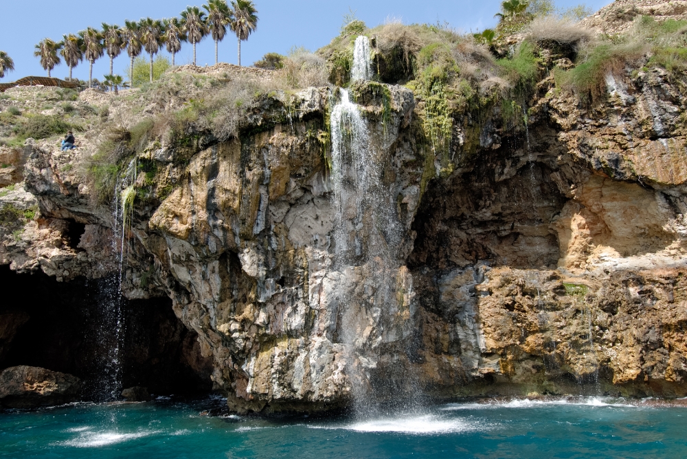 Water Fall Off Coast Of Anatalya Turkey