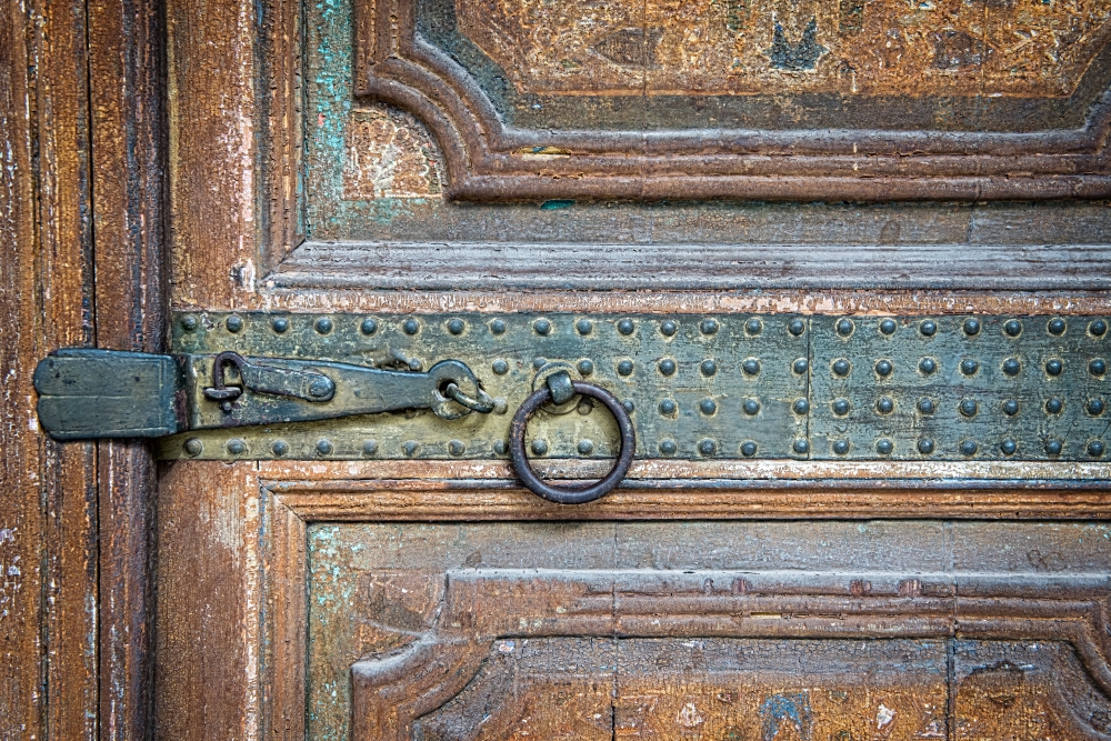 wood door Marrakech Morocco