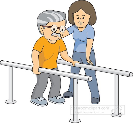 physical therapy learning to walk clipart 814976