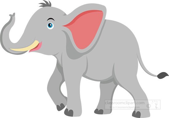 pink eared elephant clipart