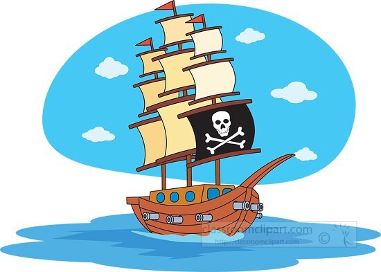 cartoon pirate ship clip art