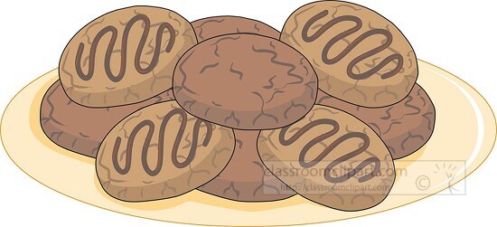 plate with chocolate cookies clipart 951