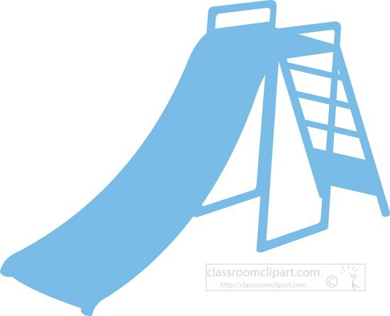 playground slide blue silhouette clipart