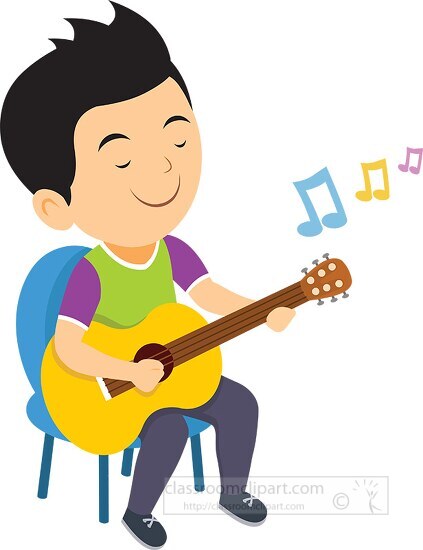 playing acoustic guitar entertainment clipart