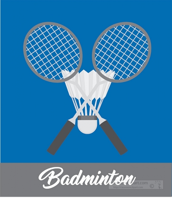 playing badminton poster style with racquet gray color