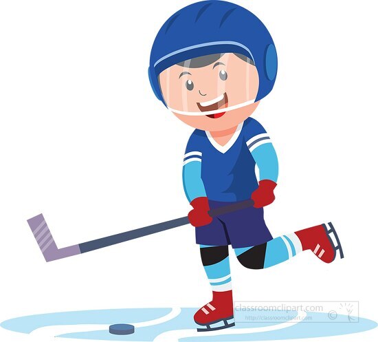 Playing ice hockey puck stick clipart