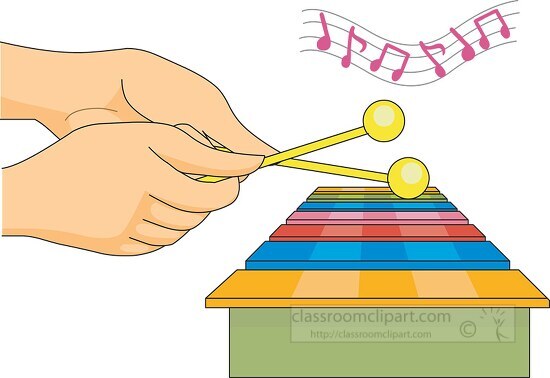 playing music instrument  xylopohone clipart