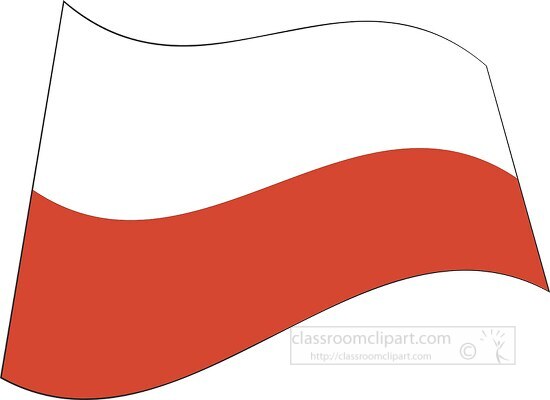 Poland flag flat design wavy clipart