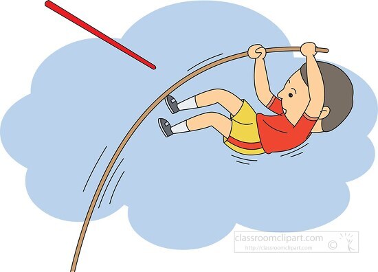 pole jump track field clipart