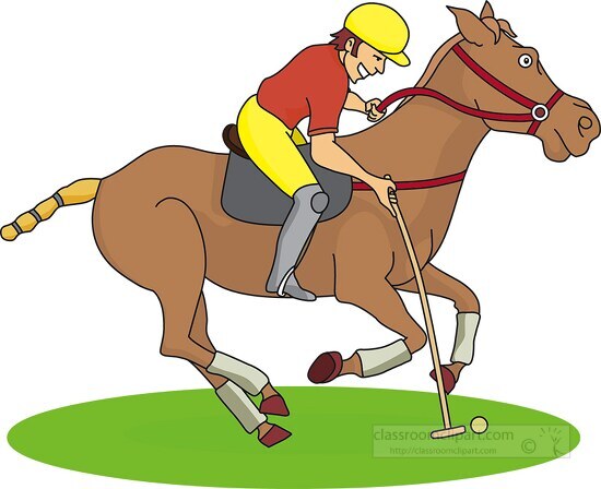 polo rider on horse clipart
