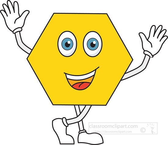 polygon shape cartoon character hexagon clipart