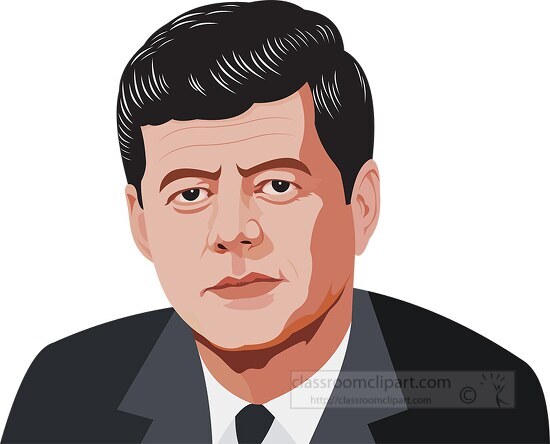 portrait president john kennedy clipart