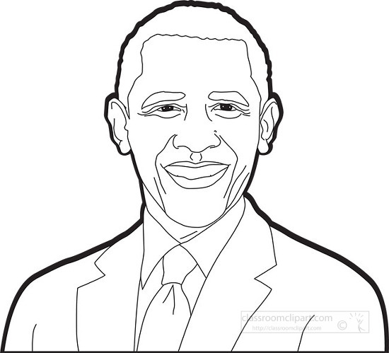 president barack obama outline clipart