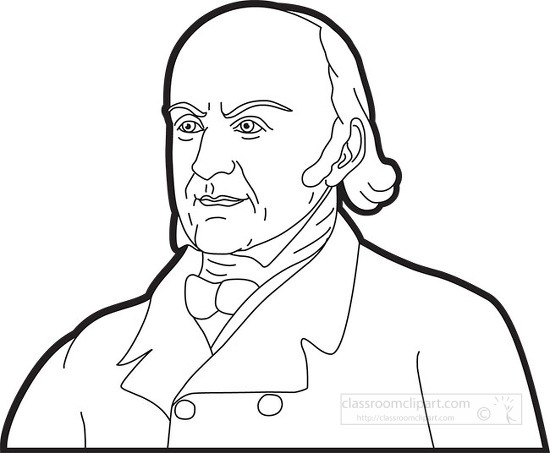 president john quincy adams black outline clipart