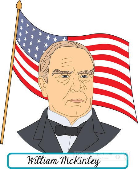 president william mckinley with flag clipart