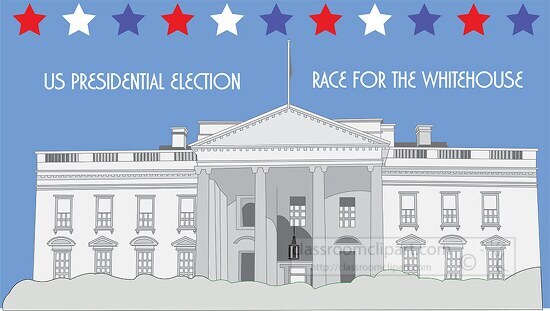 presidential election race for whitehouse clipart