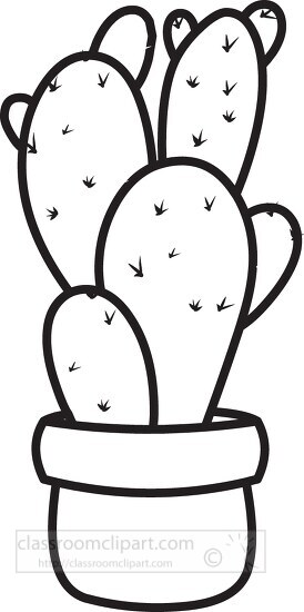 Cactus Clipart-prickly pear cactus outline 01