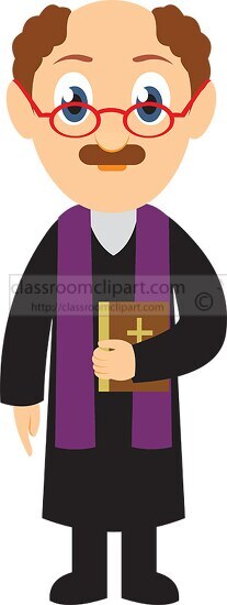 priest with bible in hand clipart