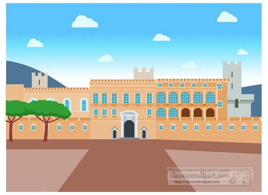 prince palace of monaco europe clipart