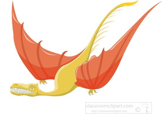 pterodactyles dinosaur clipart flat design