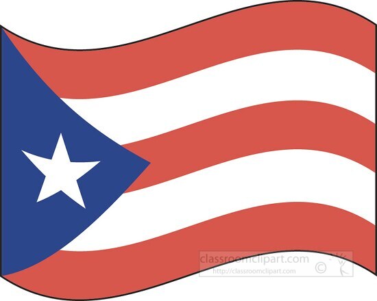 puerto rico state flat design waving flag