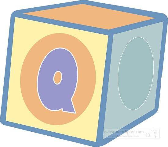 Q alphabet block clipart