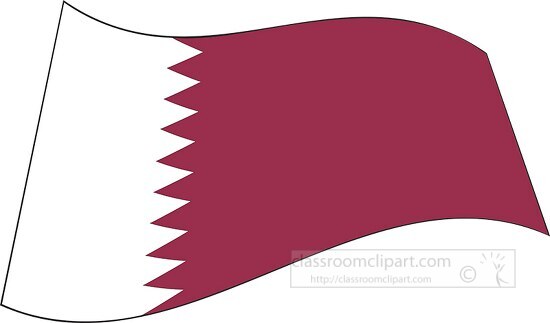 Qatar flag flat design wavy clipart