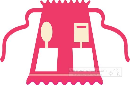 red apron with ruffles half size clipart