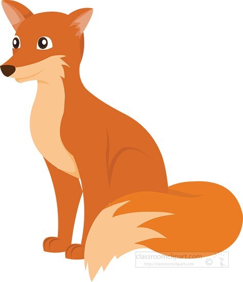 red fox large furry tail clipart