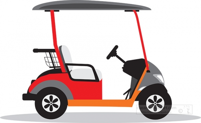 red golf cart gray color