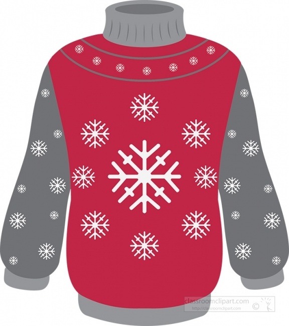 red green with snowflakes christmas sweater gray color