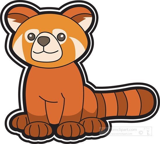 Red Panda Cartoon Outline Clipart