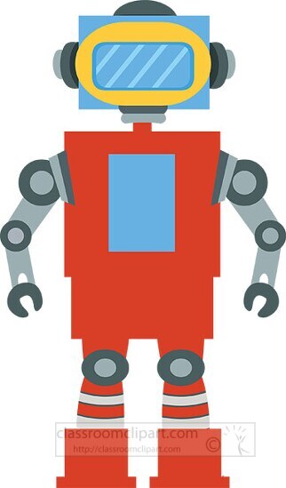 red robot intelligent machine clipart graphic image 3
