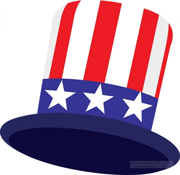 red white blue holiday hat clipart