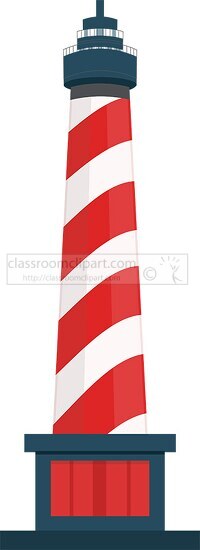 red white lighthouse clipart