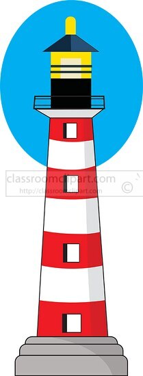 red white stripped lighthouse with lamp